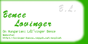 bence lovinger business card